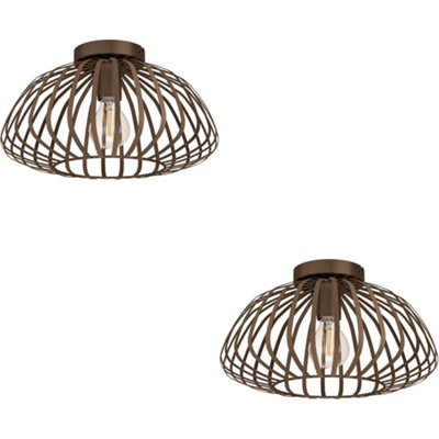 Loops 2 Pack Stylish Modern Bronze Semi-Flush Ceiling Light For Indoor Spaces from B&Q