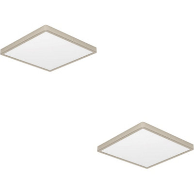 Loops 2 Pack Sleek Modern Satin Nickel Square Ceiling Light For Indoor Spaces from B&Q