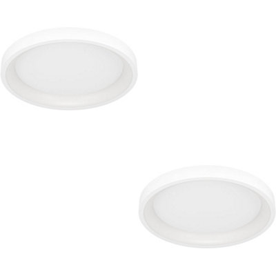 B&Q -  2 Pack Stylish Modern White Round Ceiling Light For Indoor Spaces
