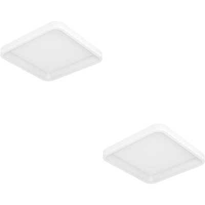 Loops 2 Pack Modern White Square Ceiling LightStylish Indoor Illumination For Any Room from B&Q