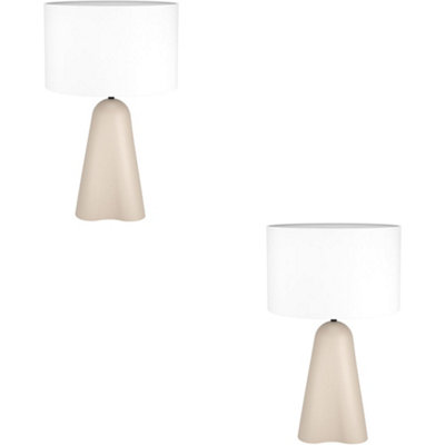Loops 2 Pack Sandy Finish Modern Design Table Lamp For Stylish Indoor Decor from B&Q