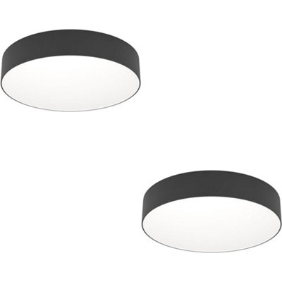 Loops 2 Pack Stylish Modern Black Ceiling Light For Minimalist Indoor Spaces from B&Q