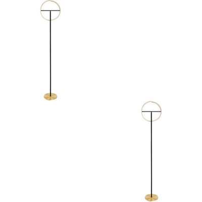 Loops 2 Pack Sleek Modern Brushed Brass And Black Led Floor Lamp For Stylish Indoor Illumination from B&Q