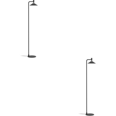 B&Q -  2 Pack Stylish Modern Black Floor Lamp For HomeElegant Indoor Lighting Solution