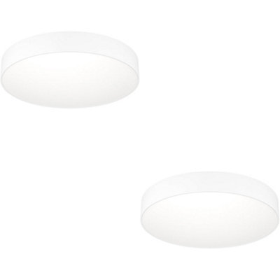Loops 2 Pack Sleek Modern White Ceiling LightStylish Indoor Lighting For Contemporary Homes from B&Q