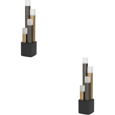 B&Q -  2 Pack Stylish Modern BlackBrownAnd Gold Table Lamp For Indoor Home Decor