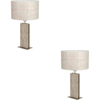 B&Q -  2 Pack Stylish Modern Satin Nickel Table Lamp For Home DecorPerfect Indoor Lighting Solution