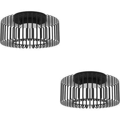 Loops 2 Pack Sleek Modern Black Ceiling Light For Indoor SpacesVersatile Home Illumination from B&Q