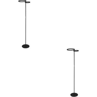 Loops 2 Pack Sleek Modern Black Led Floor Lamp For Stylish Home Illumination from B&Q