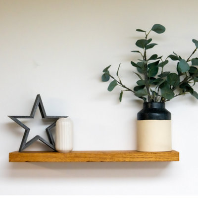 Off The Grain Floating ShelfWalnut Wall Shelf  70Cm from B&Q