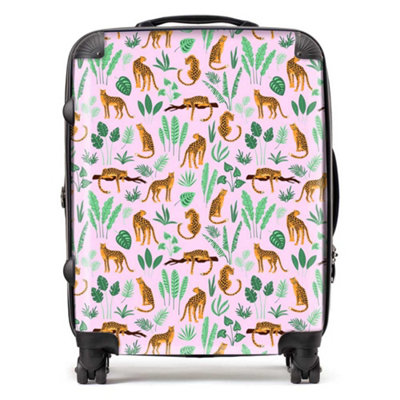 Warren Reed Designer Hand Drawn Leopards SuitcaseLarge from B&Q
