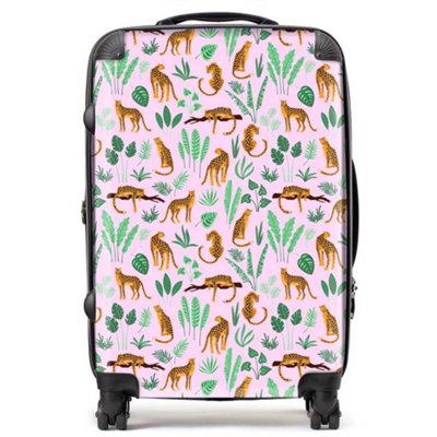 Warren Reed Designer Hand Drawn Leopards SuitcaseMedium from B&Q