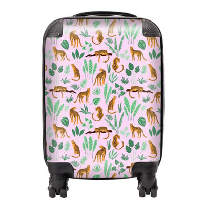 Warren Reed Designer Hand Drawn Leopards SuitcaseMini Cabin from B&Q