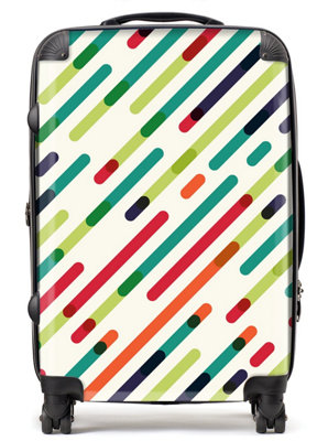 Warren Reed Designer Coloured Diagonal Abstract Pattern SuitcaseMedium from B&Q