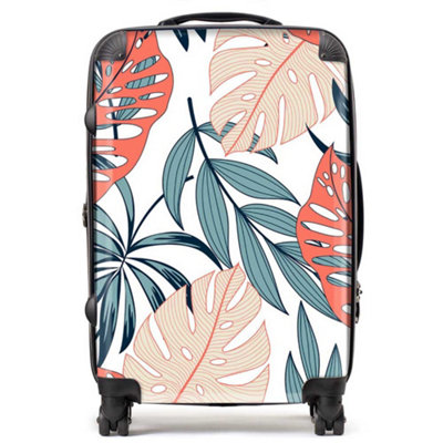 Warren Reed Designer Tropical Leaf Pattern SuitcaseMedium from B&Q