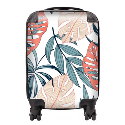 Warren Reed Designer Tropical Leaf Pattern SuitcaseMini Cabin from B&Q