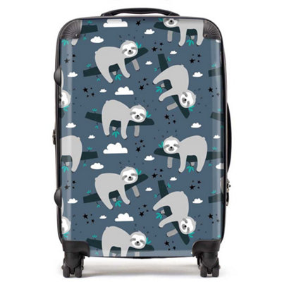 Warren Reed Designer Sleeping Sloth Pattern SuitcaseMedium from B&Q