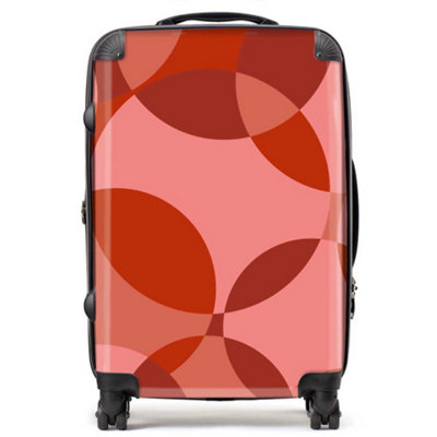 Warren Reed Designer Red Circle Pattern SuitcaseMedium from B&Q