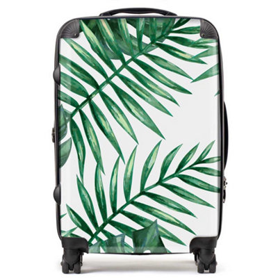 Warren Reed Designer Watercolour Tropical Leaves SuitcaseMedium from B&Q