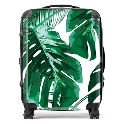 Warren Reed Designer Tropical Jungle Leaf Pattern SuitcaseLarge from B&Q