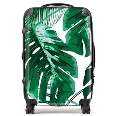 Warren Reed Designer Tropical Jungle Leaf Pattern SuitcaseMedium from B&Q