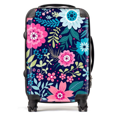 B&Q -  Cute Colourful Flower Pattern SuitcaseCabin