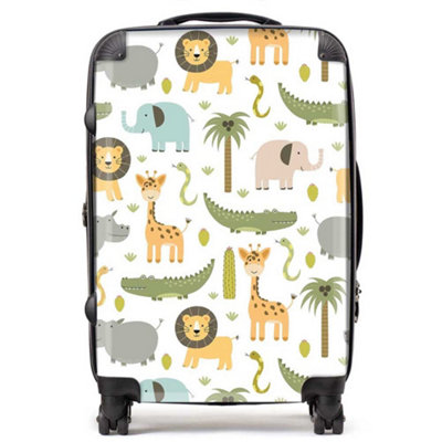 Warren Reed Designer Cute Safari Animals SuitcaseMedium from B&Q