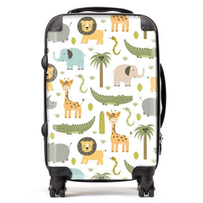 Warren Reed Designer Cute Safari Animals Suitcase - Cabin