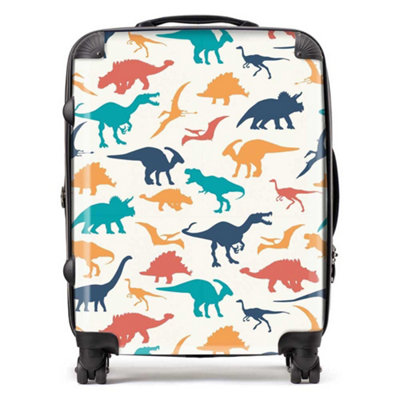 Warren Reed Designer Multicoloured Dinosaurs SuitcaseLarge from B&Q