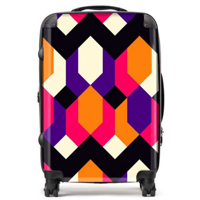 Warren Reed Designer Coloured Abstract Pattern SuitcaseMedium from B&Q