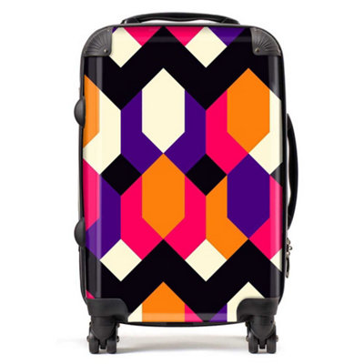 Warren Reed Designer Coloured Abstract Pattern SuitcaseCabin from B&Q
