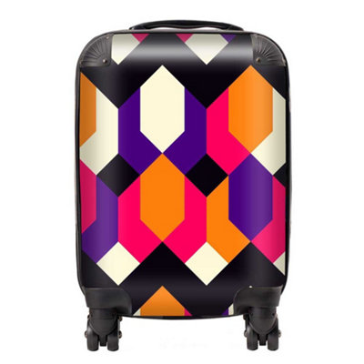 Warren Reed Designer Coloured Abstract Pattern SuitcaseMini Cabin from B&Q