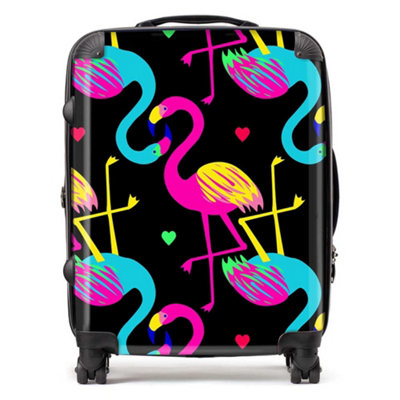 Warren Reed Designer Vivid Flamingo Pattern SuitcaseLarge from B&Q