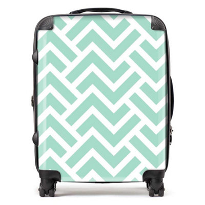 Warren Reed Designer Green Geometric Pattern SuitcaseLarge from B&Q