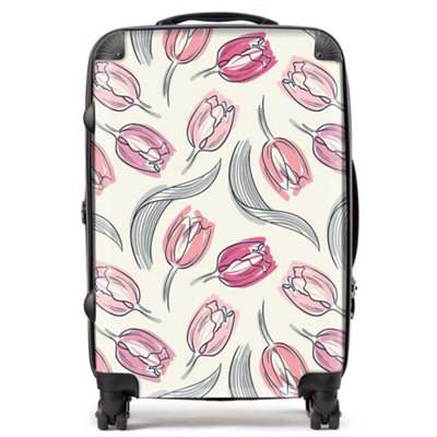Warren Reed Designer Tulips Design  SuitcaseMedium from B&Q