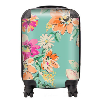 Warren Reed Designer Bright Flower Sketch Suitcase - Mini Cabin