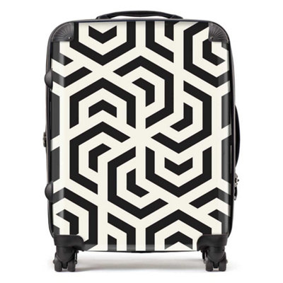 Warren Reed Designer Hexagonal Geometric Pattern SuitcaseLarge from B&Q