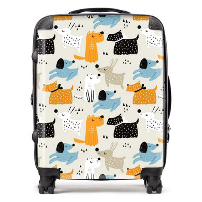 Warren Reed Designer Hand Drawn Dogs SuitcaseLarge from B&Q