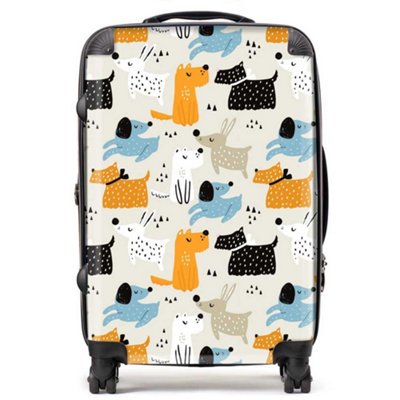Warren Reed Designer Hand Drawn Dogs SuitcaseMedium from B&Q
