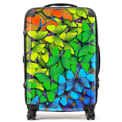 Warren Reed Designer Multicoloured Butterfly Pattern SuitcaseMedium from B&Q