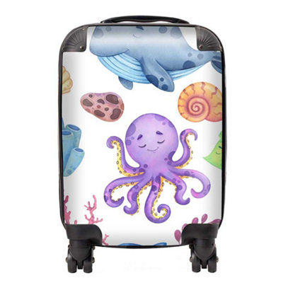 Warren Reed Designer Childrens Sea Life Suitcase - Mini Cabin