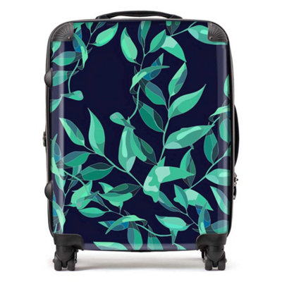 Warren Reed Designer Delicate Green Foliage SuitcaseLarge from B&Q