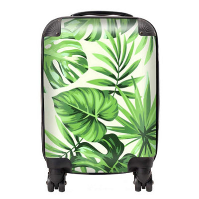 Warren Reed Designer Exotic Palm Leaves SuitcaseMini Cabin from B&Q