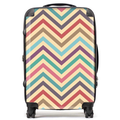 Warren Reed Designer Geometric Vintage Colored Chevron Pattern SuitcaseMedium from B&Q