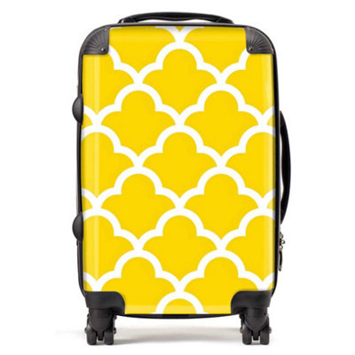 Warren Reed Designer Geometric Yellow Quatrefoil Wave SuitcaseCabin from B&Q