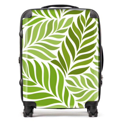 Warren Reed Designer Green Leaf Pattern SuitcaseLarge from B&Q