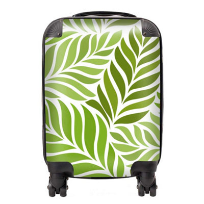 Warren Reed Designer Green Leaf Pattern SuitcaseMini Cabin from B&Q