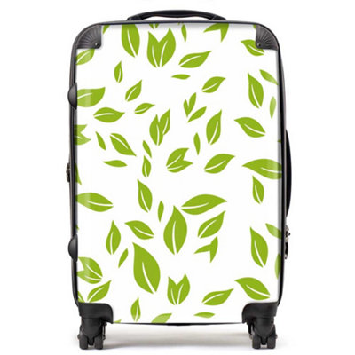 Warren Reed Designer Green Leaves Design  SuitcaseMedium from B&Q