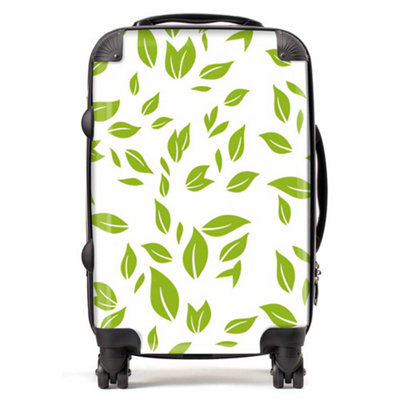 Warren Reed Designer Green Leaves Design  SuitcaseCabin from B&Q