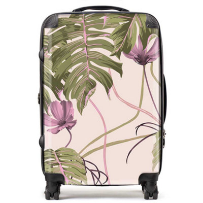 Warren Reed Designer Pink Cosmos Flowers SuitcaseMedium from B&Q
